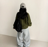 テリーフリースサイドピンタックインシジョンストリングワイドパンツ