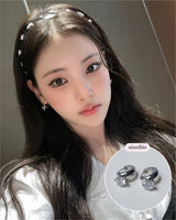 [Hearts2Hearts Ian Piercing] ダイアモンドリングハギーズピアス - Silver Color