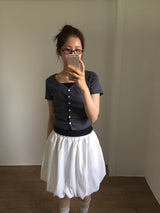 Striped V-neck Short Sleeve (2color)
