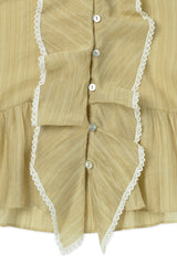 Open sheer blouse_mustard