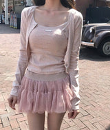 [♡MADE♡] ブンシグニチャービスチェ + カーディガンセット