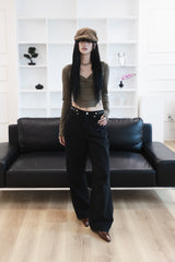 [Sepia] Stud cotton pants