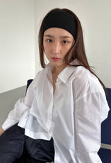 cotton rib hair band - black