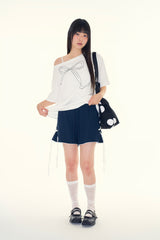 リボンアンバランスTシャツ