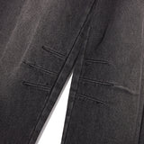 WASHING PIN TUCK NAPPING WIDE-FIT DENIM PANTS [BLACK]
