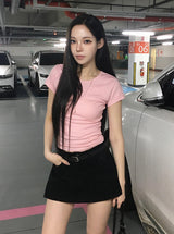 26SS★ [MADE] Ahen Basic Slim Short Sleeve T-shirt