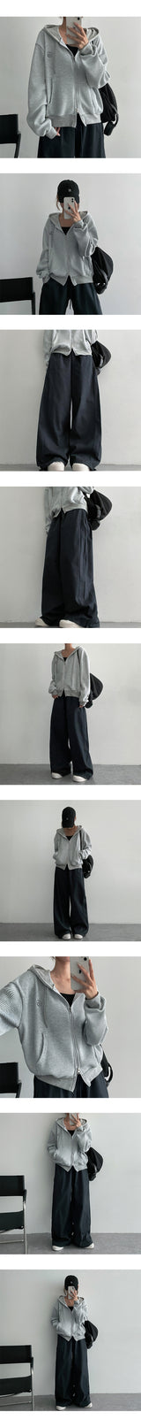 [3 Tier Length] [S-3XL] ウェンドサイドスリットバンデッドワイドパンツ (4 colors) ヘムストリング