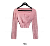 Jerry Square Angora Crop Cardigan