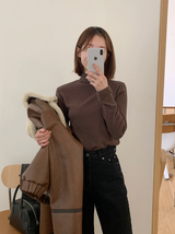 [SHOPPERMADE] ソフトタッチモダルタートルネックTシャツ(5color)
