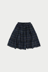 Witty frill skirt_check blue