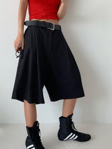 Pleddy Bermuda Tuck Half Slacks (3color)