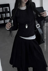 layered see-through long sleeve T (4color)