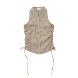 スリーブレスシャーリングシャツ (BEIGE)