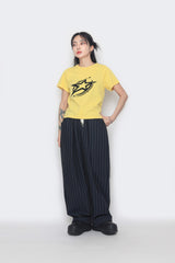 Star cropped short-sleeved T-shirt