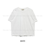 エビーダメージクロップショートスリーブTシャツ