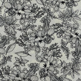 botanical drawing open collar shirt_ivory