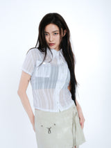PLEATES WRAP SKIRT [IVORY]