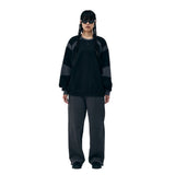CONTRAST DETAILED SWEAT SHIRT [BLACK]