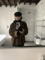 High-End Leopard Suede Fur Jacket