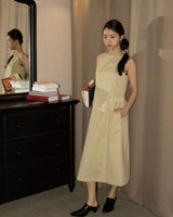 BACKLESS LONG ONE-PIECE (BEIGE)