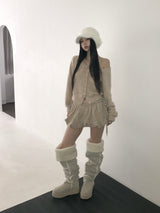 cable wool pumkin shorts(3 color) 