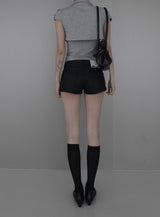 Reco coated leather shorts