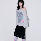 Brushed Fleece Glitch Top [Lavender gray]