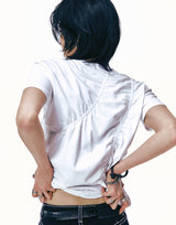 [0055] フロントシャーリング半袖Tシャツ (White)