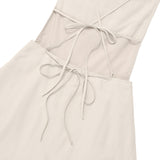 BACK POINT PLEATS WOVEN DRESS [MULTI]