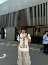 ルーメン アフロ グラフィック プリント Tシャツ
