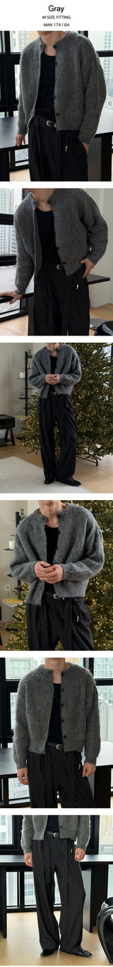 [Unisex] Angora crop cardigan(2color)