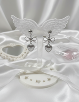 [NMIXX Jiwoo Earring] Vintage Silver Heart Earring