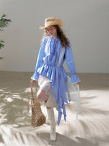 Cotton Embroidered Lace Flower Beads Romantic Dress