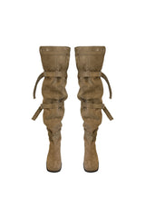 BUCKLE THIGH HIGH BOOTS [LOW]