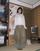 (3color) チェックロールアップワイドピンタックパンツ