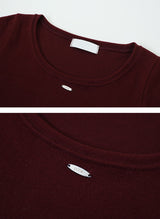 Basic U-neck Warm Pendant T-shirt (5color)