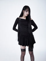 RAGLAN METAL LOGO DRESS [BLACK]