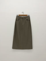 H-line twill long skirt