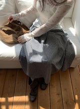 Ligon Diagonal Check Long Skirt