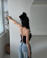 BLACKPINK Tweed Backless Bustier