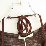 String wrap button short sleeve cardigan top 231216035