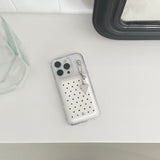 ホワイトドット MagSafe カードウォレット + MagSafe ケース