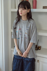 26SS★ Dino Stitch Embroidered Pigment Short Sleeve Tee