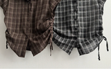 Motsu Check Side String Short Sleeve Shirt