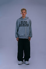LETTERING HOODIE - GRAY