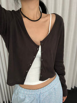 Minimal Button Cardigan