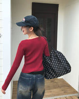 Yami Ribbed Deep V-Neck Knit