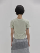 スキャニードニードルワーククロッピードTシャツ (Lime)