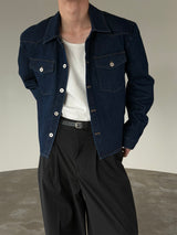 Western crop denim shirts jacket