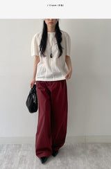[Tie SET] Suela Balloon Fit Short Sleeve Blouse